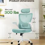 Marsail Ergonomic Office Chair: Office Desk Chair with High Back Mesh and justable Lumbar Support Rolling Work Swivel Task Chairs with Wheel 3D Armrests and Herest