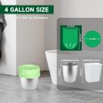Biodegrable Small Trash Bags 4 Gallon, 105 Counts Unscented Bathroom Trash Bags, Easy Tearing Small Garbage Bags for Bathroom Bedroom Office, Green