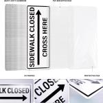 Sidewalk Closed Cross Here Sign with Right Arrow 12 x 24 Inch Reflective Aluminum Traffic Signs Rust-Free Safety Ro Signs for Construction and Pedestrian Protection