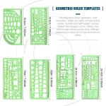 Glarks 16 Pieces Measuring Templates Building Formwork Stencils Geometric Drawing Rulers and Triangular Architect Scale Ruler with Pencil, Pencil Le Refills, Eraser for Office and School