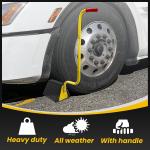 ROBLOCK 2 Pack Heavy Duty Rubber Wheel Chocks with Handle for Trucks, Sturdy Solid Anti Slip Wheel Stopper for All Weather Use -Trucks, RV, Travel Trailer, Pop Up Camper Accessory(2 Pcs)