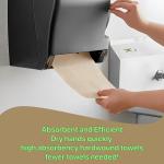 Paper Hand Towel [6 Rolls] Natural Brown [8" x 350 ft] 1 Ply Hardwound Universal 100% Recycled Fiber Compatible with Tork Dispensers Restrooms Kitchen (Natural, 8" x 350 ft)
