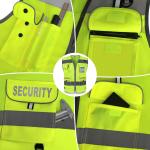 TCCFCCT Security Vest for Security Guard 9 Pockets High Visibility Reflective Safety Vest for Men Women, Durable Hi Vis Vest with Reinforced Sewing, Meets ANSI/ISEA, (G100S-Yellow, L)