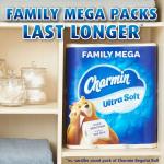 Charmin Ultra Soft Cushiony Touch Toilet Paper, 18 Family Mega Rolls = 90 Regular Rolls