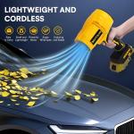 Electric Cordless Leaf Blower for Dewalt 20V Battery,125MPH Brushless Handheld Leaf Blowers Battery Powered,Turbo Jet Dust Air Blower for Patio Cleaning,Lawn Care(No Battery)