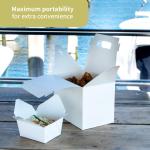 MeyerPak MeyerBarn White Glossy Barn & Chicken Boxes, Take Out Cartons with Handles, Resistant & Durable Cardboard Food Box, Disposable Lunch Boxes, To Go Food Storage Container, 10lb (Pack of 20)