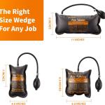 Air Wedge Bag,HTCELLE 3 Piece Commercial Gre Air Wedge Bag Pump Professional Leveling Kit & Alignment Tool Inflatable Air Wedge for a Variety of Jobs,Sizes/Small/Medium/Large.