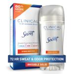 Secret Clinical Strength Antiperspirant Deodorant for Women, Stress Response, 3X Stress Protection, 72hr Sweat & Odor Protection, PH Balancing Minerals, Invisible Solid, 2.6 oz