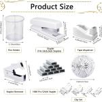 Office Supplies,Desk Accessories, Stapler and Tape Dispenser Set for Women with Stapler, Tape Dispenser, Staple Remover, Staples, Clips, Scissor and Tabs,Gift for Students, Coworkers