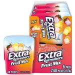 EXTRA Gum Refreshers Fruit Mix Sugar-Free Chewing Gum Bulk, 40 Piece Bottle (Pack of 6)