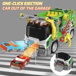 Trash Truck Toy with 4 Trash Bins | Front Lifting Frame for Garbage Disposal | Waste Management Garbage Truck Toys | Light & Sound Effects | Holiday and Birthday Gift for Boys & Girls