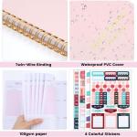 Undated Weekly Planner with Habit Tracker, 52 Weeks To Do List Notebook A5 Weekly Goal Planner with Spiral Binding & Stickers Home Work School Supplies for Women Girls 8.2" x 5.7" - Pink