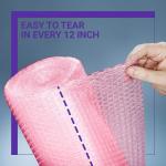 Pacific Mailer 2-Pack Anti-Static Bubble Cushioning Wrap Rolls, 3/16" x 12" x 72' ft Total, Perforated Every 12", 20 Fragile Stickers for Packaging, Shipping, Mailing