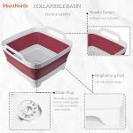 Collapsible Wash Basin 9L, Foldable Dish Tub with Drain Plug, Portable Collapsible Dish Basin, Camping Sink for Washing Dishes, Laundry & Kitchen Use (Viva Magenta)