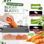 14 in 1 Multifunctional Food Chopper - With Vegetable Peeler, Slicer, Dicer, Cutter for Onion, Carrot, Cucumber - Grey