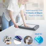 Firbon 12" Guillotine Paper Cutter, Heavy Duty 12-Sheet Capacity Trimmer for Cardstock, Photos, Scrapbooking, Office, Classroom, Studio (Gray)