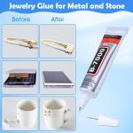 B7000 Glue Clear for Rhinestones, 4pcs 15mL Strong hesive B-7000 Jewelry Be Gem Glue with Precision Tip, Quick Dry Bedazzling hesive for Jewelry Making Clothe Fabric Shoes DIY Crafts Nail Art