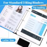 50 Pack Sheet Protectors for 3 Ring Binder - Clear Page Protectors & Plastic Sleeves for Paper 8.5x11 Inch, Binder Sleeves and Paper Protector Sheet for Document, Letter Size, Top Loing