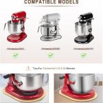 Sliding Mat for Kitchen aid 5-8 Qt Stand Mixer with 1Pc Cord Organizer and 3Pcs Attachment Holder for Kitchen Appliance Slider Counter, Moving Tray (5-8 Qt Bamboo and Attachment, Natural)