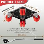 ONEON Furniture Mover Ultra with 8 Wheels – All-New Upgred Heavy Item Moving Tool Double-Wheeled Low-Profile Dolly with Auxiliary Lifter, Full Carbon Steel Panels, Supports up to 1650 lbs