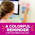 Post-it 100% Recycled Paper Super Sticky Notes, 2X The Sticking Power, 3x3 in, 5 Ps, 70 Sheets/P, Wanderlust Pastels Collection (654R-5SSNRP)