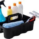 Matthew Large Plastic Tote Tool & Deluxe Supply Cleaning Cdy with Handle Portable Shower Basket Storage Cdy for Cleaning Products Organizer,Take-Out Coffee/Soft Drink,Bath Multi Use - Black