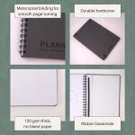 Undated Monthly Planner 2025-2026 - 18 Month Monthly Calendar Planner Book for School Office and Home - Hardcover Blank Planners for Goals Tasks and Dates - B5(6.9" x 9.8") Black