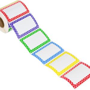 L LIKED 500 Stickers -3.5" x 2.25" Colors Plain Name tag Labels with Perforated Line for School Office Home (Star - 500 Labels)