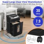 Mirco-Cut Paper Shredder Heavy Duty, 18-Sheet Shreds Paper/Card/Staple/Clip Paper Shredder for Home Office Use, Security Level P-4 Jam Proof System 30L Pullout Basket and Wheels