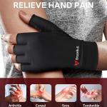 BraceBull Arthritis Gloves (1 Pair), Copper Infused Fingerless Compression Gloves, RSI and Relieve Hand Pain for Women & Men