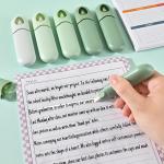 Temiary 12Pcs Cute White Smooth Pull Out Tape, Easy to Use White Correction Pens, 1/5 x 236in Smooth Writing & Aesthetic Office School Supplies (Green)