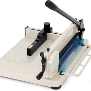 12 Inch Heavy Duty Paper Cutter,Guillotine Paper Cutter Heavy Duty for A4 Paper,Stack Paper Trimmer 400 Sheet Capacity,White A4 Guillotina para Papel for Office Home School.