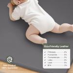 Baby Play Mat for Floor,50x50 Playpen Mat,Non-Slip Leather&Thick Foam Floor Cushion,Removable Waterproof Cover,Easy Care for Baby Crawling,Toddler,Kids,Tummy Time（Grey)