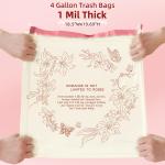 4 Gallon Small Trash Bags Drawstring,4 Gal Trash Can Liners,Small Bathroom Garbage Bags Scented,Tear Resistant Garbage Bags,50 Count Trash-Can-Liners (Lily Butterfly)