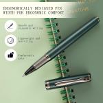 Liquid Ink Rollerball Pen, Luxury Metal Pen with Smooth Writing, Stylish Design, Effortless Writing, Fancy Pen with Gift Case for Men & Women, 2 Refills - Inky Black