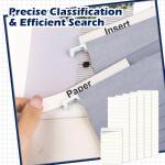 100 Pcs Hanging File Folder Paper Inserts 3-1/2 Inch Off White Blank File Tab Inserts Thick Cardstock for Hanging Folder (3.5×0.6 inch)(No Tab Included)