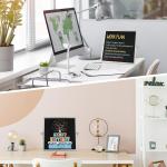 Small Magnetic Chalk Board 10"X10", Desktop Standing/Wall Hanging Chalkboard with 4 Chalks & 1 Eraser, Tabletop Double-Sided Portable Mini Black Board Easel for Office Desk, Kids Home School Students