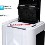 Aurora Professional Gre 120-Sheet Auto Feed Micro-Cut Paper and Credit Card Shredder with 5 Gallon Pullout Basket / 30 Minutes/Security Level P-4 (White/Black)