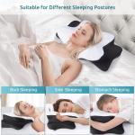 DONAMA Cervical Pillow for Neck Pain Relief,Contour Memory Foam Pillow,Ergonomic Orthopedic Neck Support Pillows for Side,Back and Stomach Sleepers with Breathable Pillowcase-Black