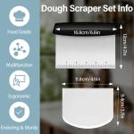 Bench Scraper, Premium Stainless Steel Dough Scraper with 2 PCS Flexible Bowl Scraper, Dough Cutter with Measuring Scale, Versatile Kitchen Scraper Set for Pastry Bre Pizza Cake