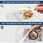 30 Pcs 5.5x8.5 Thick Plastic Sleeves, Fit Standard A5 Paper for 6 or 3 Ring Mini Binder (8.5x9.5 Covers) Top-Loing Pocket Protector Sheets Photo Sleeves with 12 Index Tabs, Recipe Binder Card Sleeve