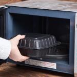 8X8 3-Compartment 50-Pack Plastic Clamshell Takeout Food Trays Heavy Duty Togo Disposable Box Carryout Meal Prep Packaging Catering Hinged Containers With Secure Snap Lid (Formerly FULING)