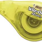 BIC WOTAPP418 Wite-Out EZ Correct Correction Tape, Non-Refillable, 1/6-Inch x 400-Inch, 4/Pack