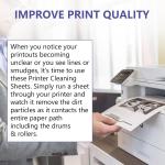 Laser & Inkjet Printer Cleaning Sheet (8.5 x 11) 10 Sheets