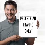 Pedestrians Traffic Only Sign, 10x14 Inches, Rust Free .040 Aluminum, Fe Resistant, Me in USA by My Sign Center