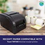 2-Ply White/Yellow Carbonless Paper for Toast Kitchen Printer by Paper Planet | 18 Rolls | TKP300 SNBC BTP-M300