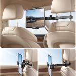 Lamicall Car Herest Tablet Holder - [3 in 1 Extension Arm] justable Tablet Car Mount for Back Seat, Ro Trip Essentials for Kids, for 4.7-11" Device Like iP Pro, Air, Mini, Galaxy, Fire, Black