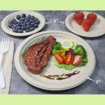 GreenWorks 100 Count 9“ Heavy-duty Compostable Plates, Unbleached Biodegrable Bagasse and Bamboo fiber Paper Plates