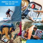 Primacare KB-7411 45 Piece Personal First Aid Kit, 6"x4"x1", with Emergency Medical Supplies, Pocket Size Essential Travel Bag, Med Kits, Red