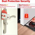 MBBEST Portable Door Lock & Door Stop Alarm,Dual Protection Security Devices Pocket Door Stopper Self Defensey Tools for Hotel Travel Home Apartment House, Red/Black